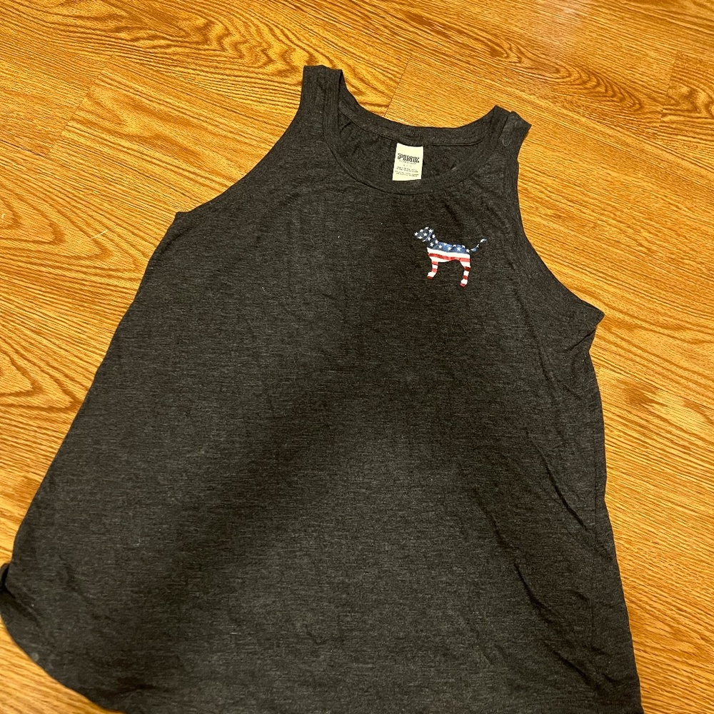 VS - PINK - American Flag Tank top - Large